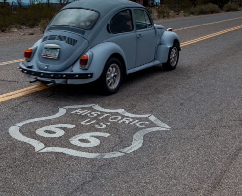 Alter VW Käfer auf der Route 66